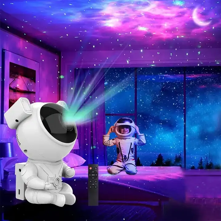 Smart Astronaut Galaxy Projection Light Small Starry Sky Projector Lamp Remote Control ABS PC RoHS Certified Residential Use