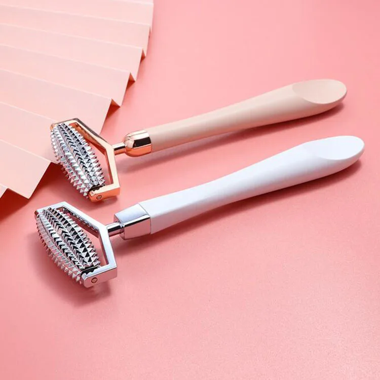 amazon hot sell Zinc alloy needle roller facial beauty massager tool beauty acupuncture roller