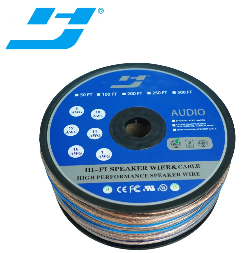 Hi-End кабель для динамиков с двойным сердечником, 18awg, двойной провод из ПВХ OFC для динамиков, посеребренный Hi-Fi кабель для динамиков, аудиокабель