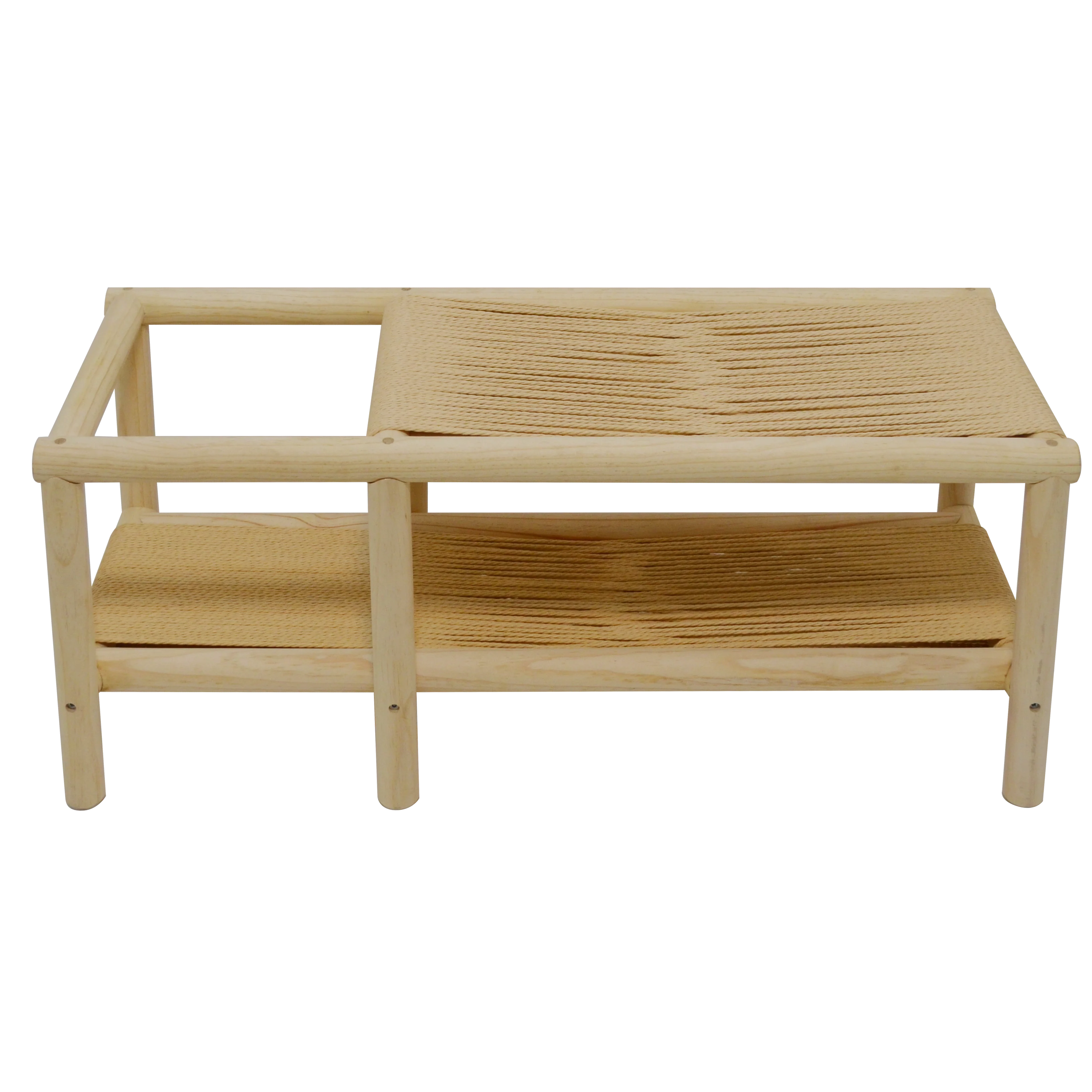 
wooden bench with paper rope woven cushion wood craft stool 
