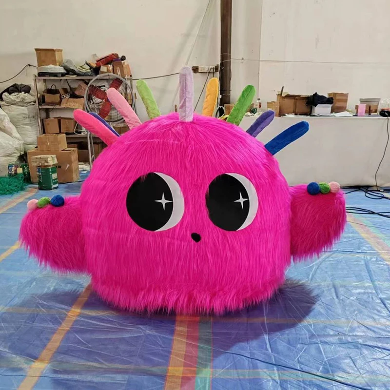 High Quality Plush Inflatable Fur Panda Cartoon Mascot Giant Inflatable Bear for sale advertising for decorations advertising