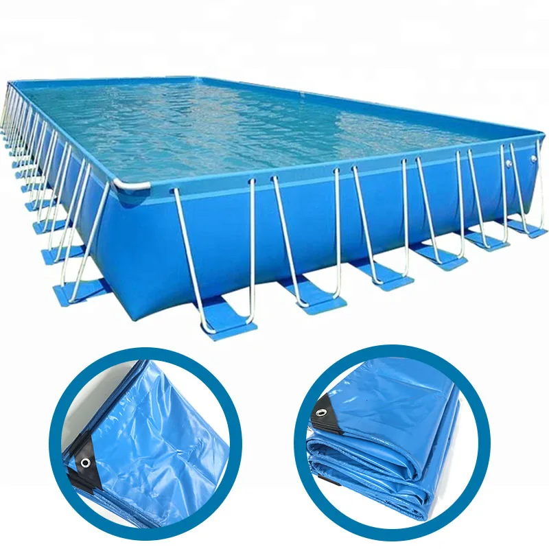Litong Custom large tarpaulin pond metal frame pool durable family rectangular pvc swimming pool