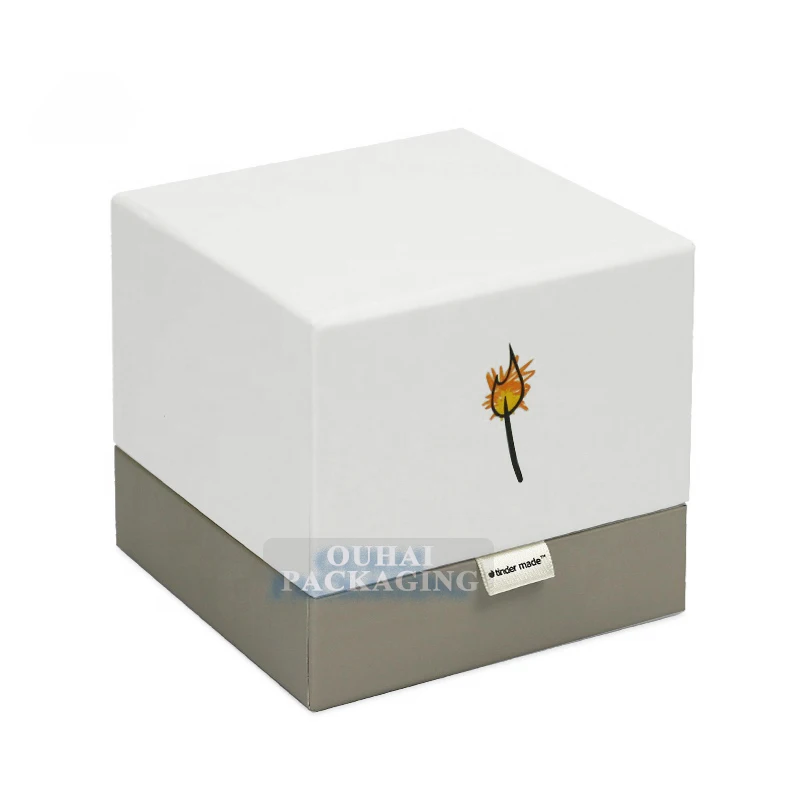 Luxury Candle Jars Package Top Lid and Base Paper Boxes One-Stop Custom Cardboard Packaging with Sponge Insert