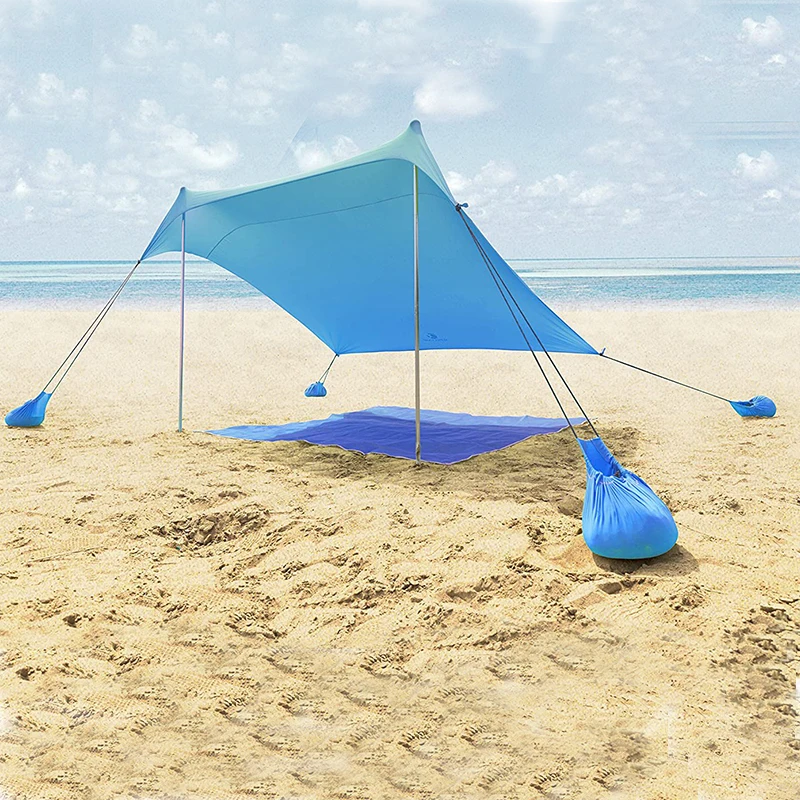 
Lightweight Umbrella Windproof Awning Canopy Tent Cabana Outdoor Camping Blue Uv Sunshade Beach Sun Shade Shelter 