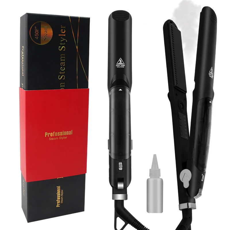Professional Steam Hair Straightener Ceramic Steampod Flat Iron