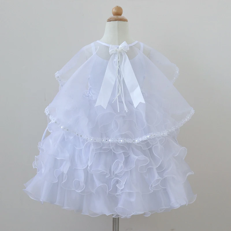 Manufacturer Embroidery Virgin White Ball Gown Beading Christening Dresses Baptism for Baby Girl