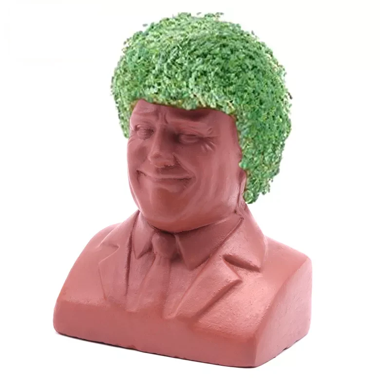 Hand Made Red Pottery Plant and Grow on head Hair Terra cotta planter custom Chia pet planter