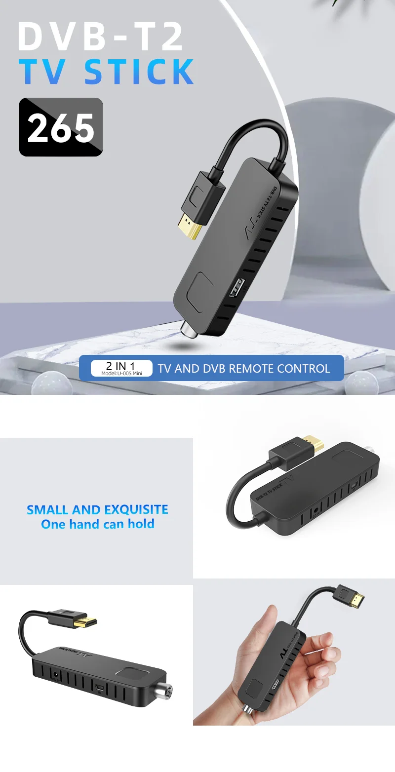 Mini Dongle DVB-T2 H265 TV Stick Converter Box Mpeg4 Tv Decoder DVB-T2 Dongle For Europe TV Stick Set Top Box