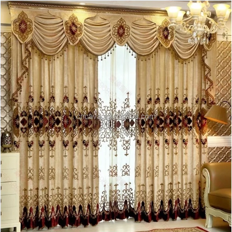 factory supply luxury chenille fabric curtain outstanding weave blackout technology polyester windows hydrangea silk curtains