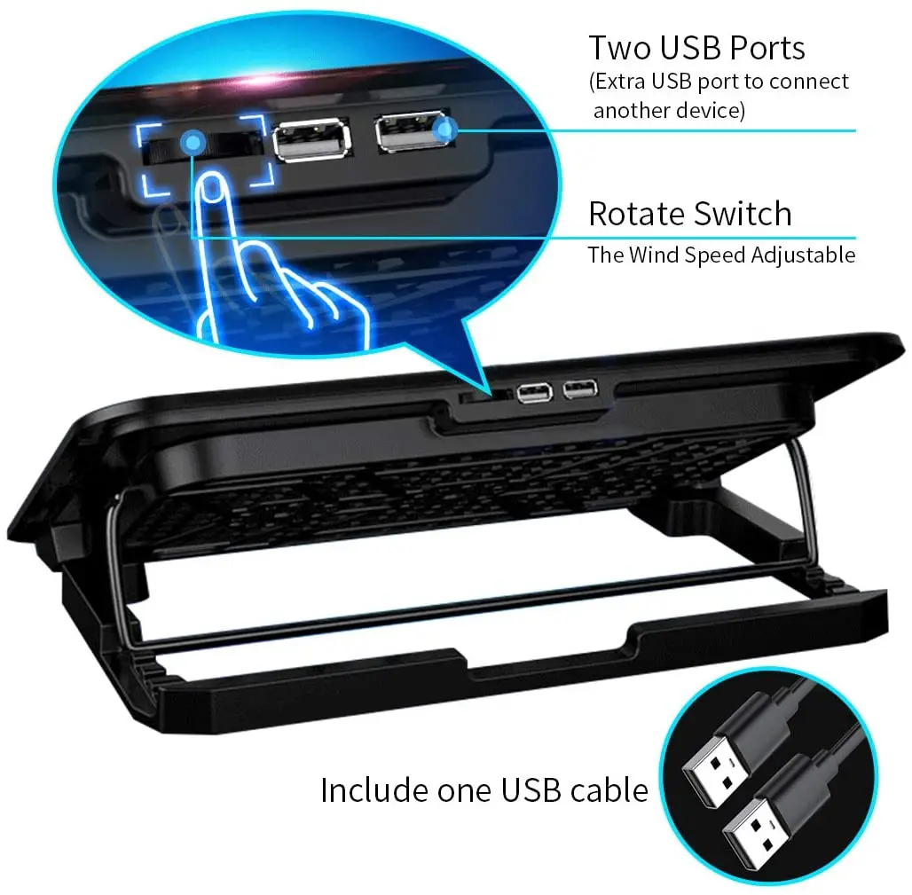 Wholesale Adjustable notebook Cooler Electric Current Notebook Cooling Stand with 6 fans