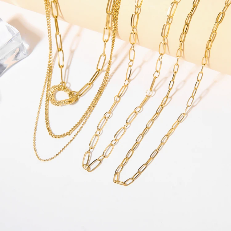 Girls Popular Hip-hop Jewelry 316l Stainless Steel 14k Gold Silver Flat Snake Chain Necklace Choker