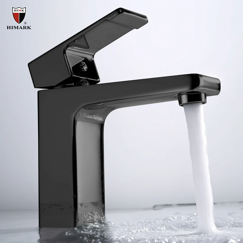 HIMARK wholesale prices gun metal basin mixer bathroom faucets for hand washing