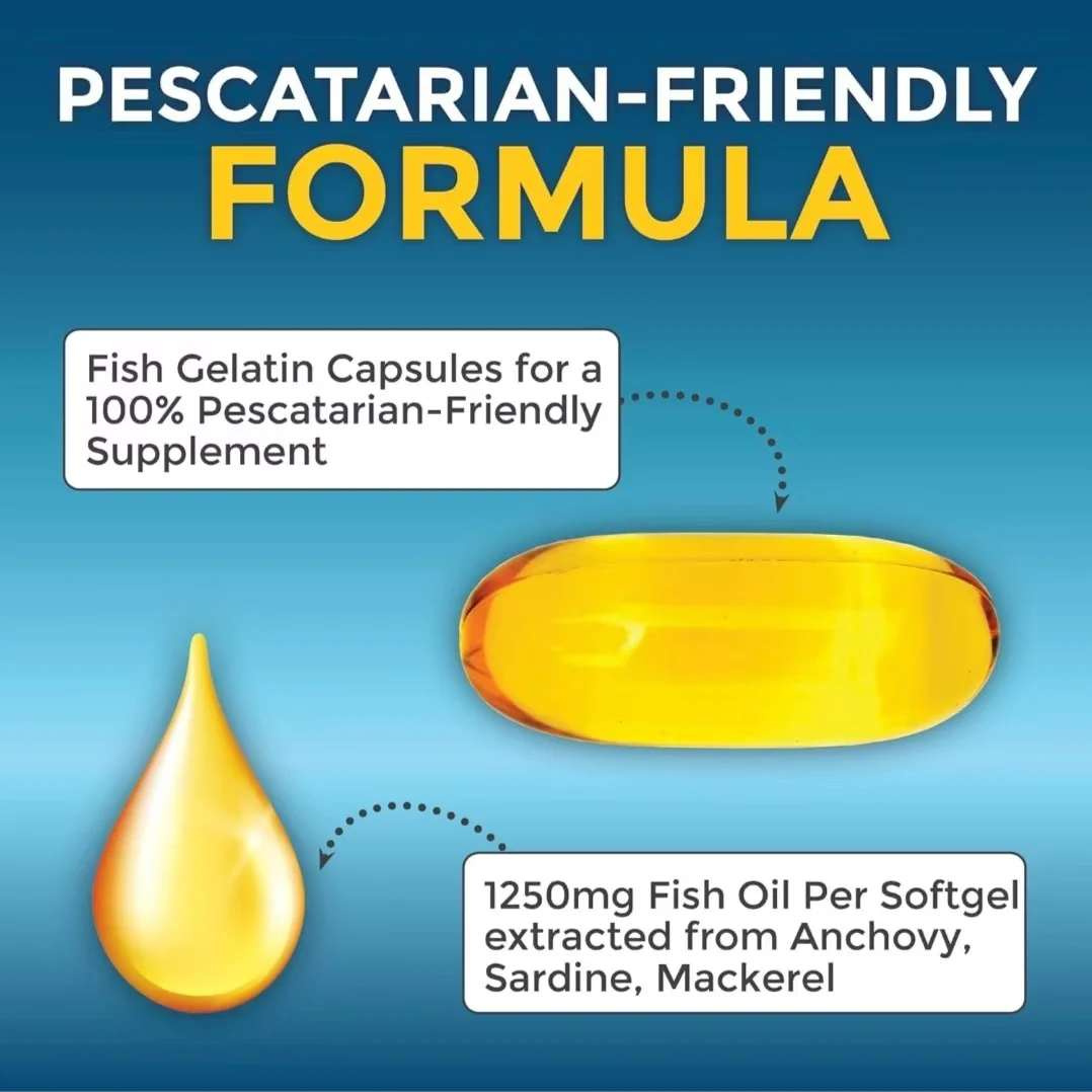 Omega 3 Fish Oil Supplement, Triple Strength Fish Oil with Re-Esterified Omega 3 Fatty Acids with EPA DHA DPA, food supplements