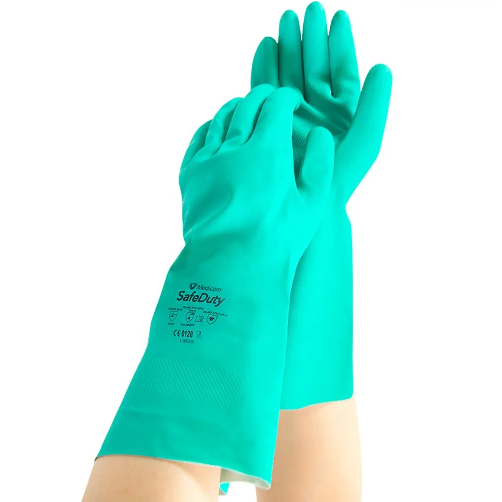 
Medicom 1159 Safety Gloves Anti-chemical Wear-resistant Waterproof Non-slip Thick Nitrile Rubber Protective Working Gloves 