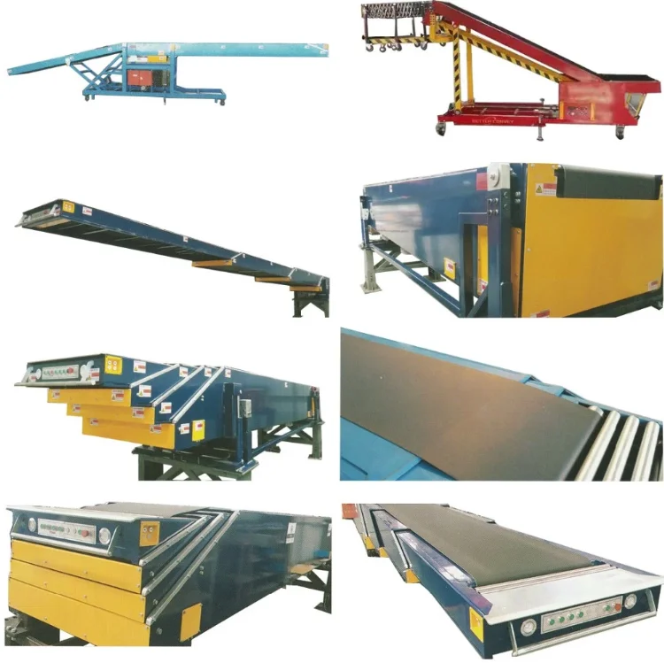High chassis mobile inclined telescopic belt conveyor with battery  truck container loading unloading conveyor