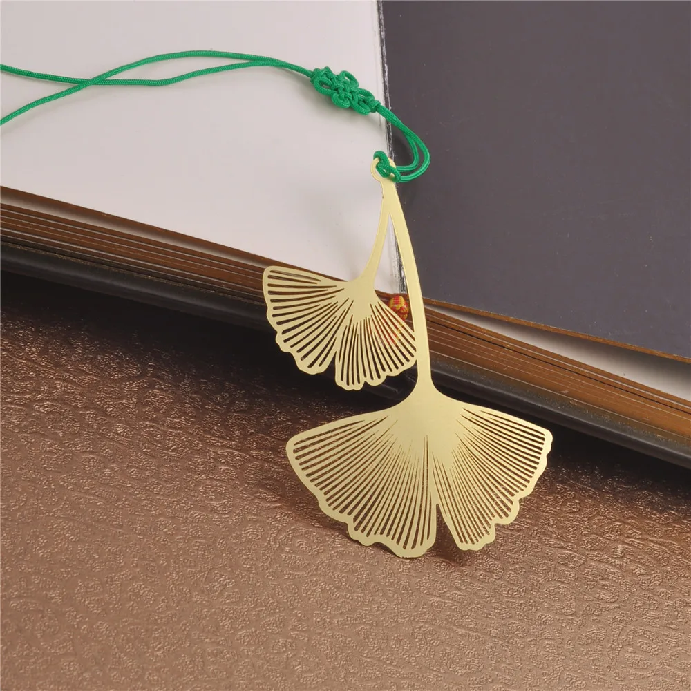 Custom High quality Butterfly Dragonfly Ginkgo gold metal bookmarks for books