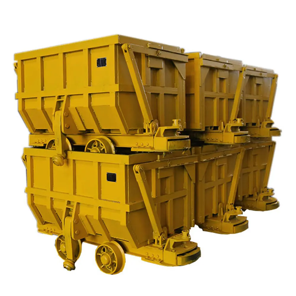 Side-discharging Mining Coal Cart with Hopper Coal Mine Car Curved Rail Dumping Mine Cart