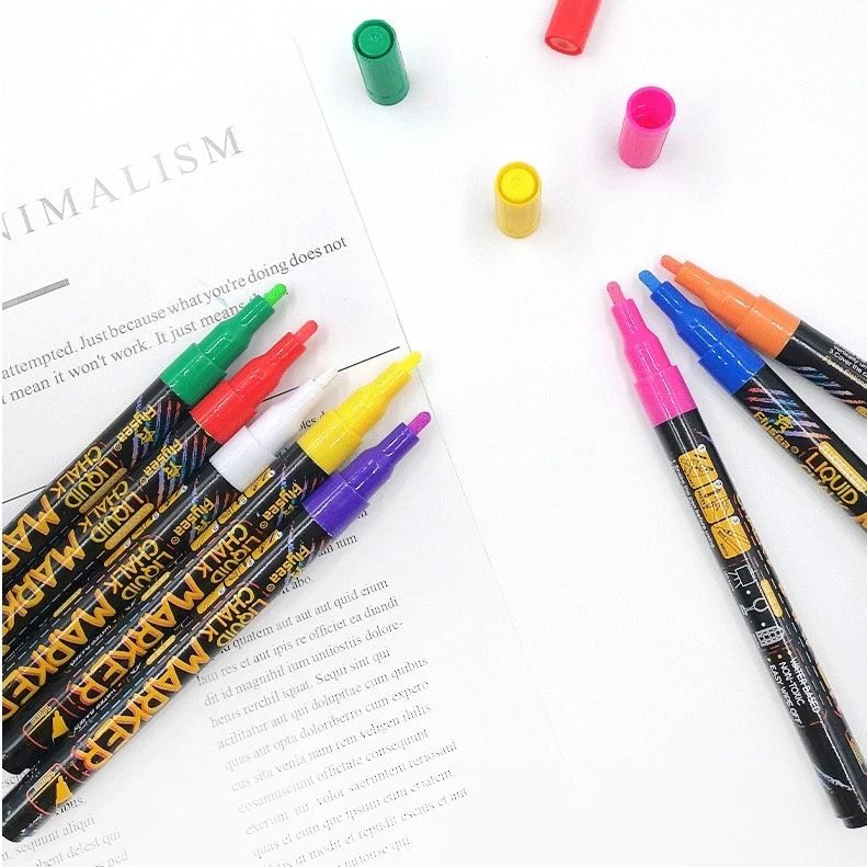 X1011-2 Erasable Liquid Chalk Markers Pen 1.0mm Art Markers Use For Led Advertising Board Whiteboard Color Marker Pen Set