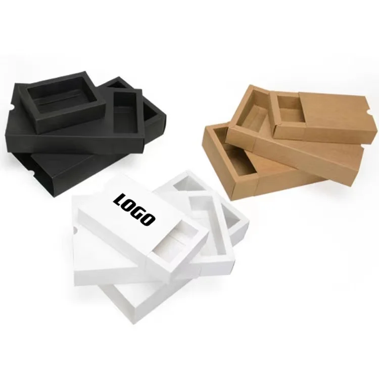 Custom Printing Hard Rigid Cardboard Luxury Sliding Box Drawer Box Packaging With Ribbon Rope Gift Sleeve