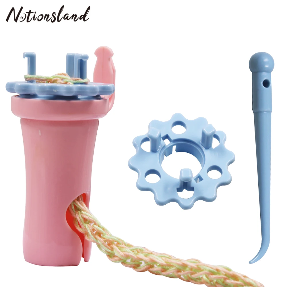 1 Set DIY Bracelet Knitting Machine Double Head Plastic Knitting Craft Loom Yarn Wool Rope Weaving Tool Handcraft Sewing Tools
