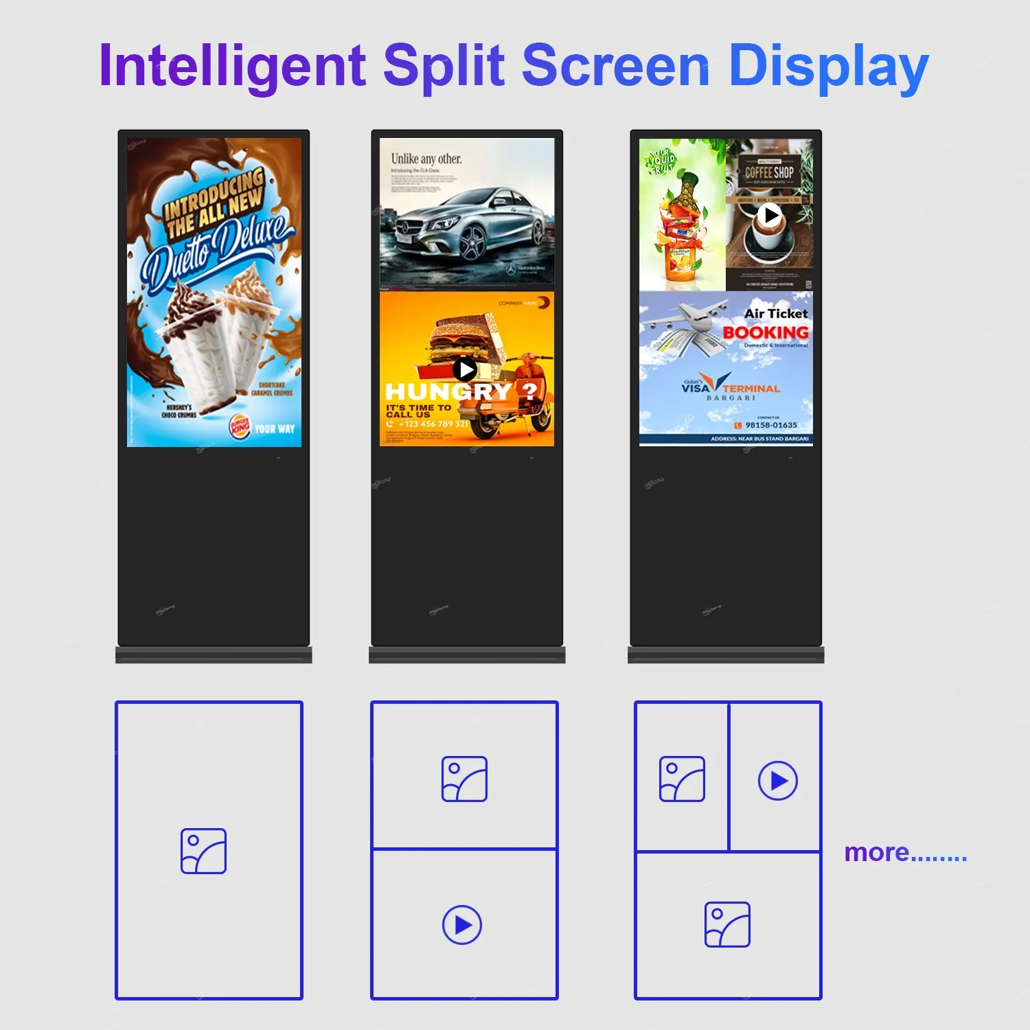 360SPB IFS43C 43-inch indoor floor standing digital signage advertising 700 nits for retail stores hospital