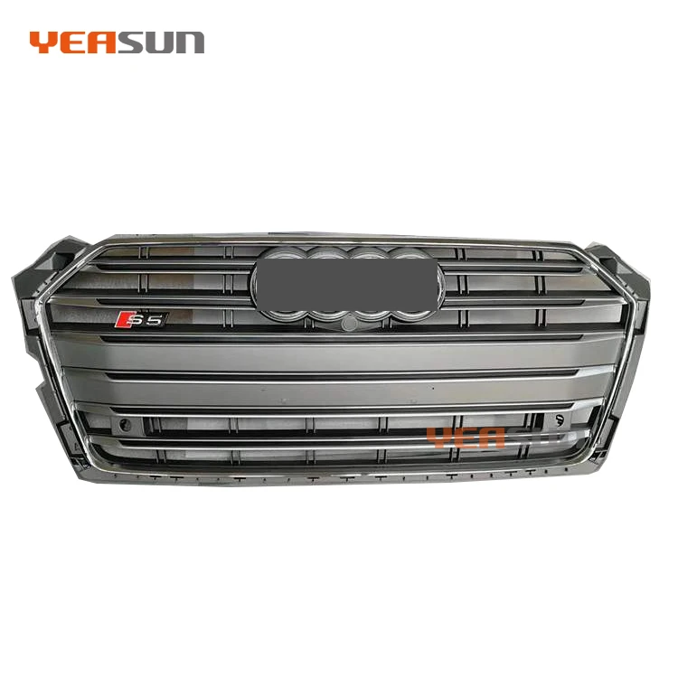 S5 стиль Серебряный гриль передний бампер решетка радиатора для Audi A5 S5 2017 2018 2019
