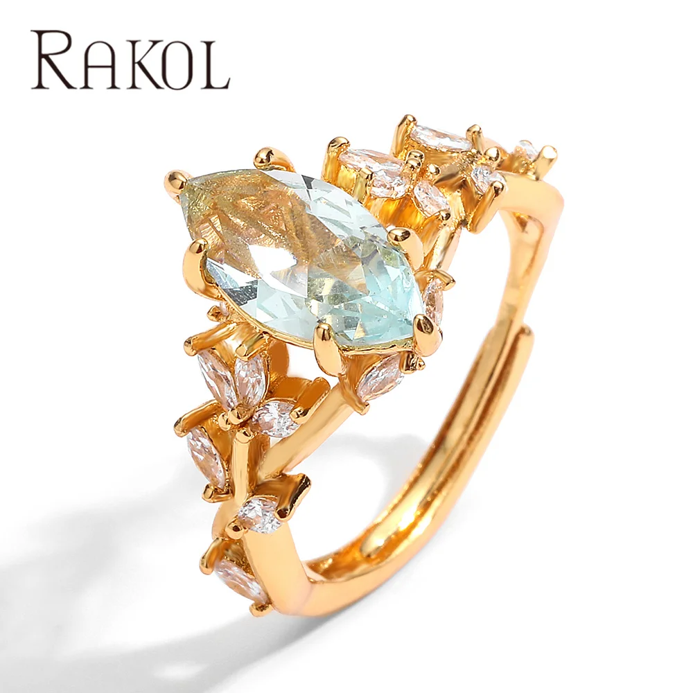 Rakol RP5409 Wholesale Price 3A Cubic Zirconia Fashion Finger Ring Jewelry For Women