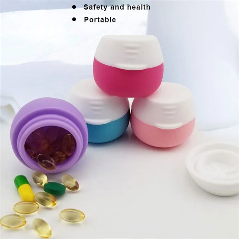 OEM ODM Reusable Portable Travel Container Silicone Storage Box Cosmetics Split Bottle Travel medication box
