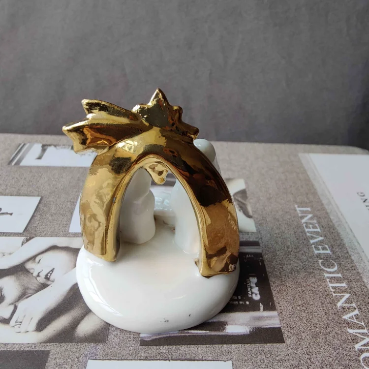 Miniature White Porcelain Angel Figurine Tabletop Figurines Manger Character Decorations Christmas Decoration Nativity