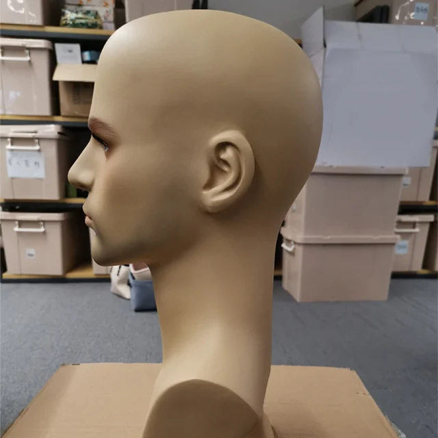 Wig Display Male Head Mannequin Lifelike Face Mannequin Head for Wig Display