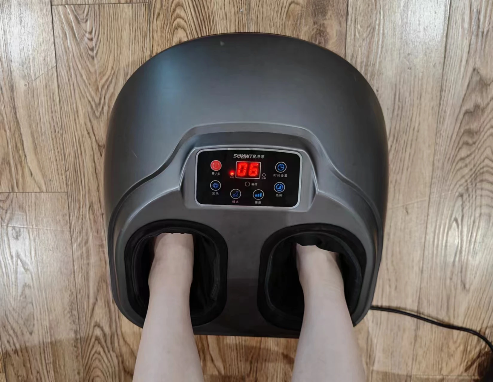 China Health Care Electric Heating air Bag Compress Pneumatic Foot Massager with Remote Control