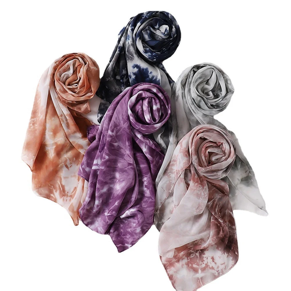 New Arrival Indones Printed Chiffon Silk Scarf Hijab Shawls Head Wraps Women Hijabs Scarves Ladies Muslim Veils