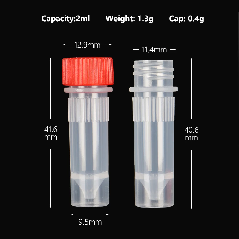 2ml Mini Small Manufacturer Liquid Medical test nucleic acid extraction tube Plastic PP Conical Centrifuge Tube
