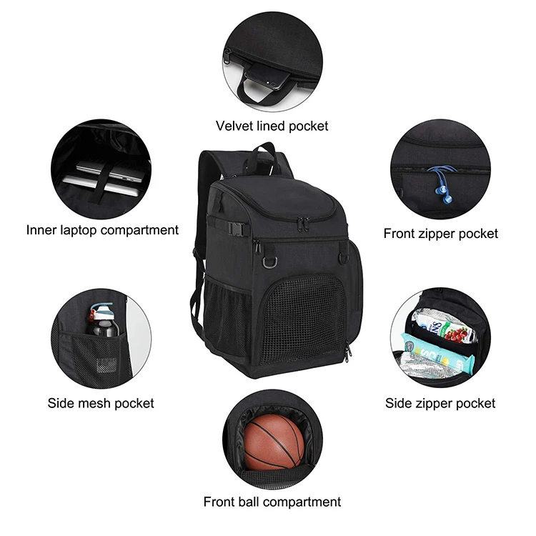 2022 Best Custom Unisex Multifunctional Multi Pocket Fitness Travel Large Sports Football Soccer Basketball Backpack