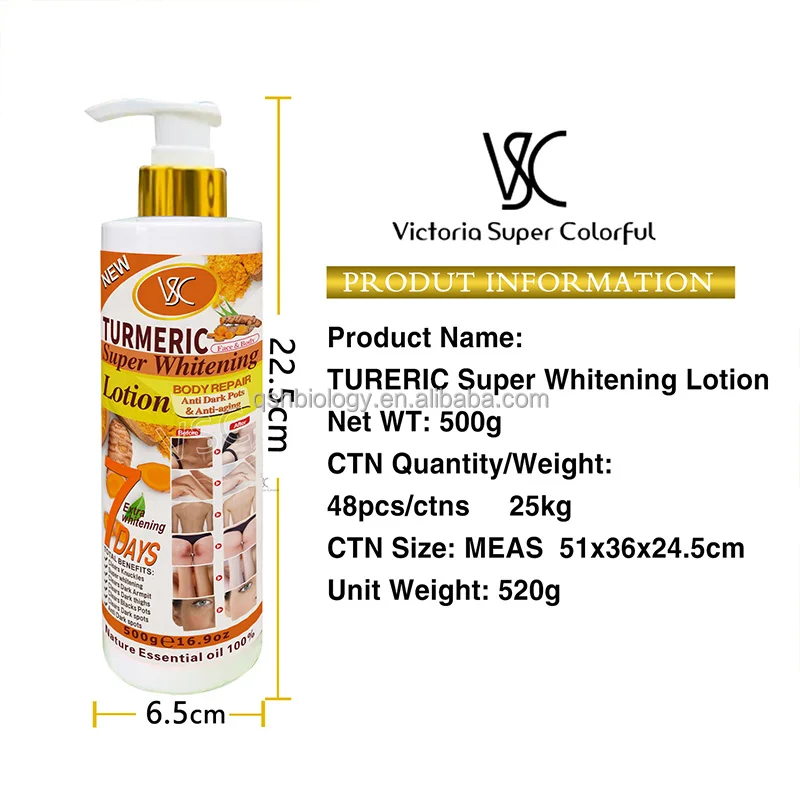 High Quality Turmeric Lotion Skin Care Whitening Cream Brightening Smoothing Moisturizer Nourishing Vitamin C Body Lotion