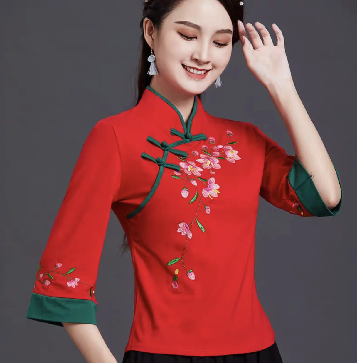 Traditional Chinese Clothing Ethnic Style Embroidered Shirt CTCS-011