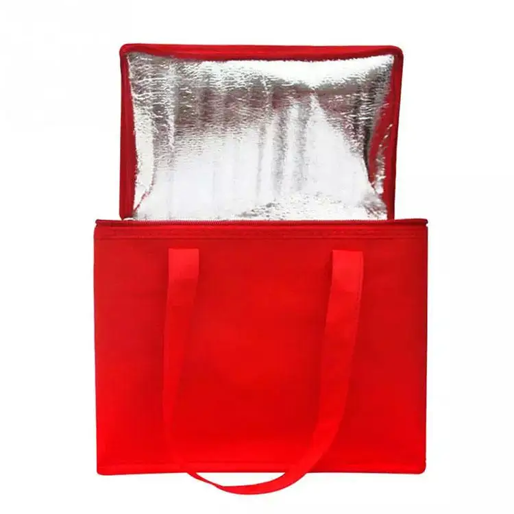 Large Capacity Non Woven Lunch Bag Customized Logo Food Cooler Bag