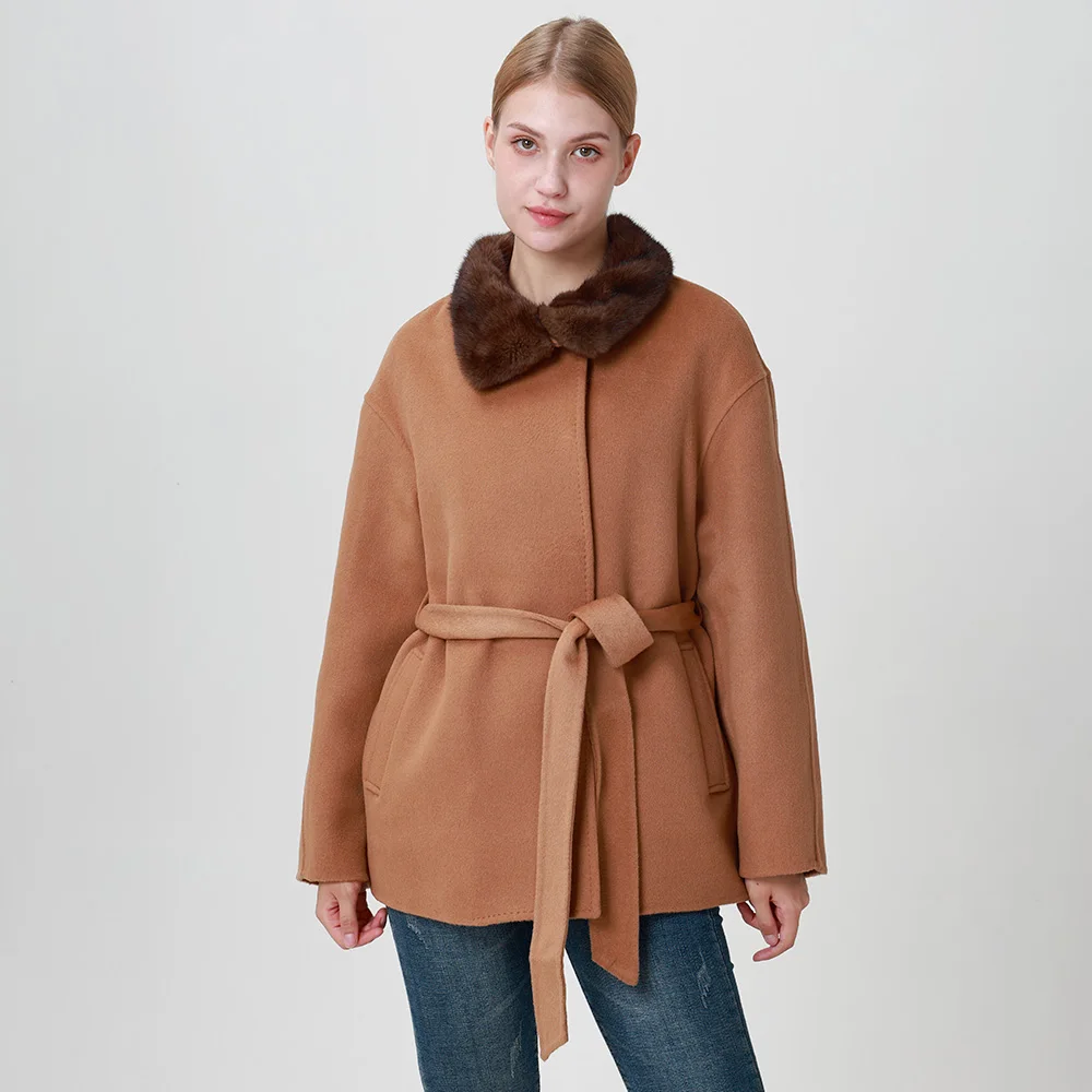 Wholesale Mid Long Winter Women Overcoat Casual Loose Jacket Solid Color Coat