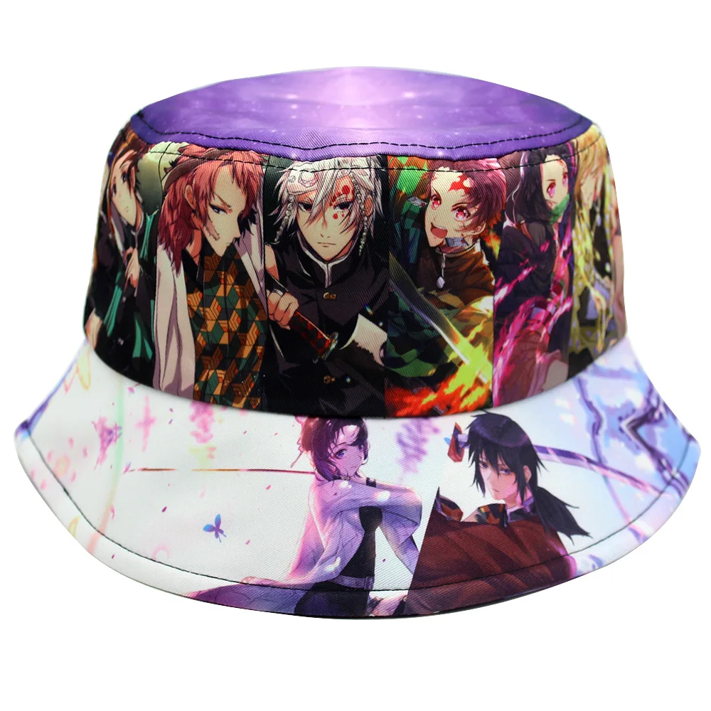One Piece Anime Figure Hat Children Outdoor Cosplay Fashion Trendy Fisherman Hat Luffy Figures Printing Super Mario Caps Gifts