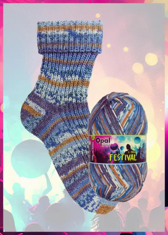 Opal Sock Yarn Festival 6-fach 420m/150gram per ball Beautiful Color Soft Hand Knitting Blended Merino Yarn