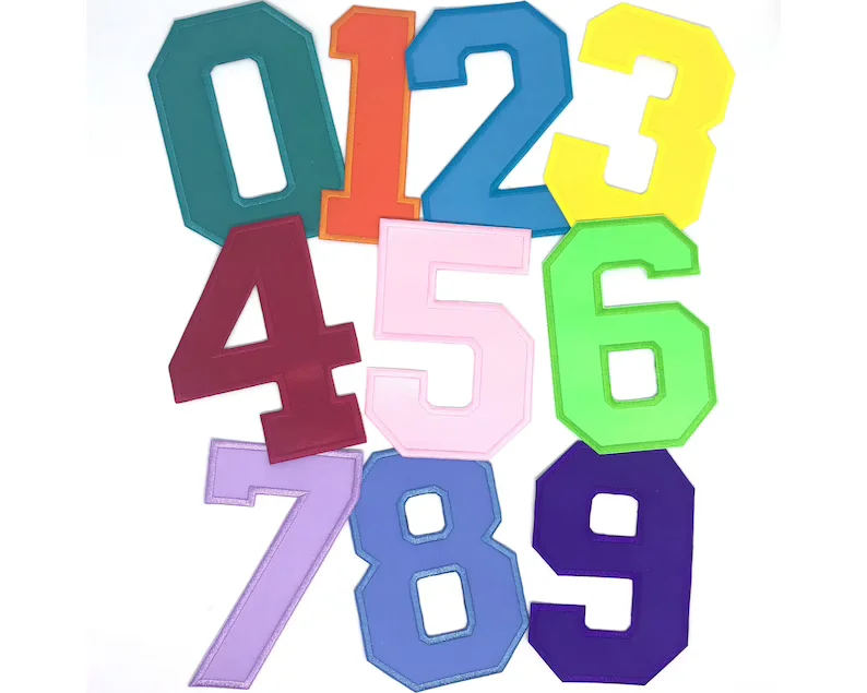 Cheap Wholesale Custom Red Twill Fabric Embroidered Iron On Letters Patches For Jersey