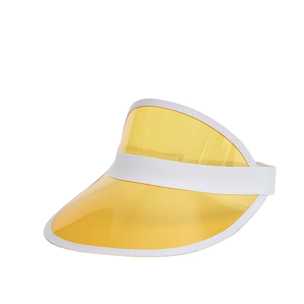High quality logo custom iridescent magic color PVC sun hat Plastic Sun Visor Cap Wholesale