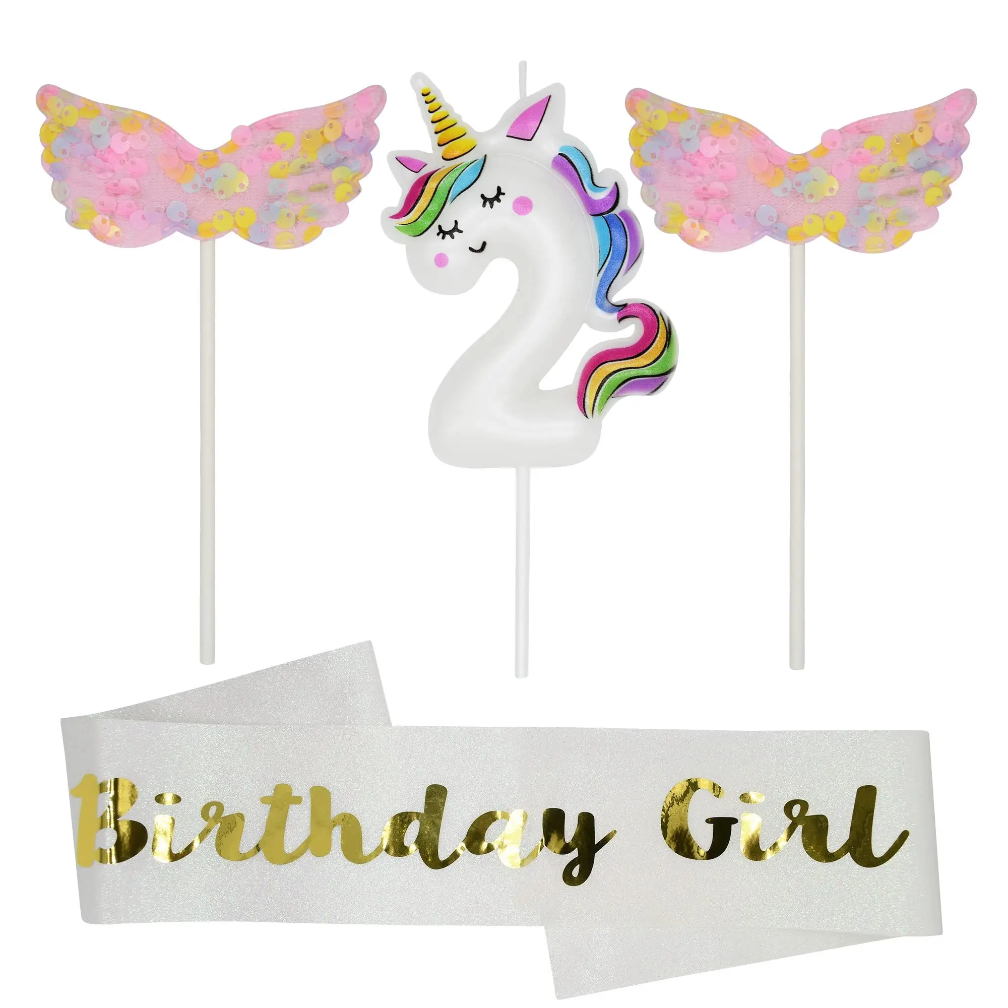 WANHUA custom number magic luxury food sweet unicorn birthday cake candle