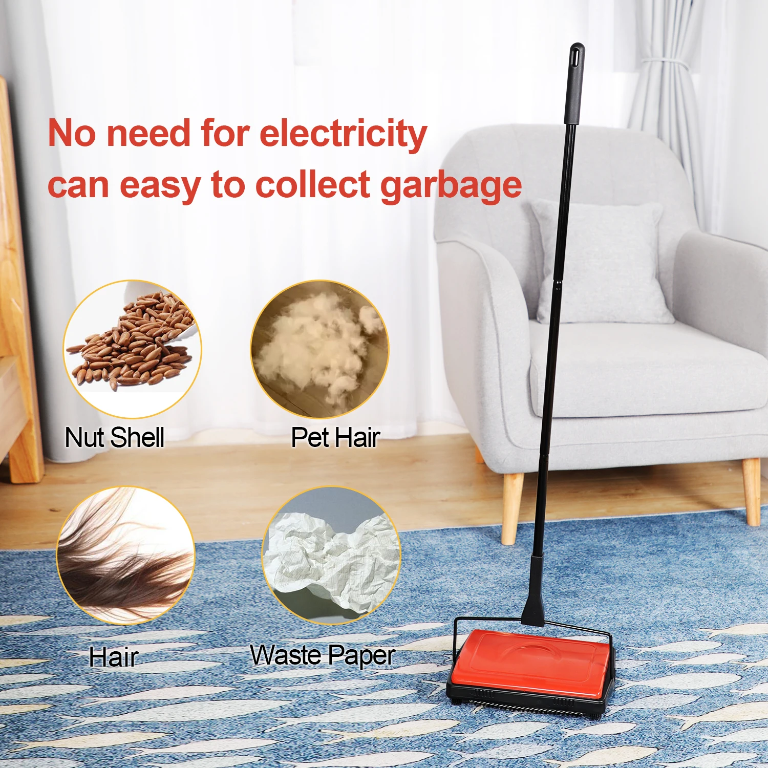Hot sale carpet floor sweeper for home, hotel, banquet hall,manual floor and carpet sweeper Broom