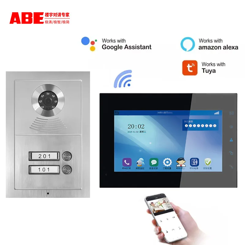 2022 Support Tf Card Smart Wireless Home Visual Wifi Video Door Phone For 20 Apartments With Low Price