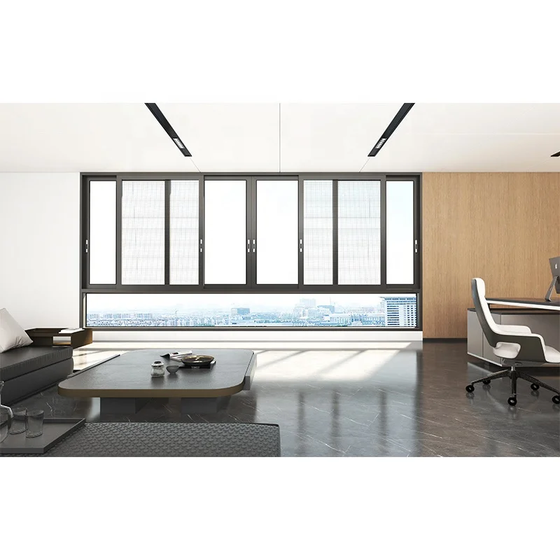High quality exterior heat insulation double glazed aluminum profile sliding windows