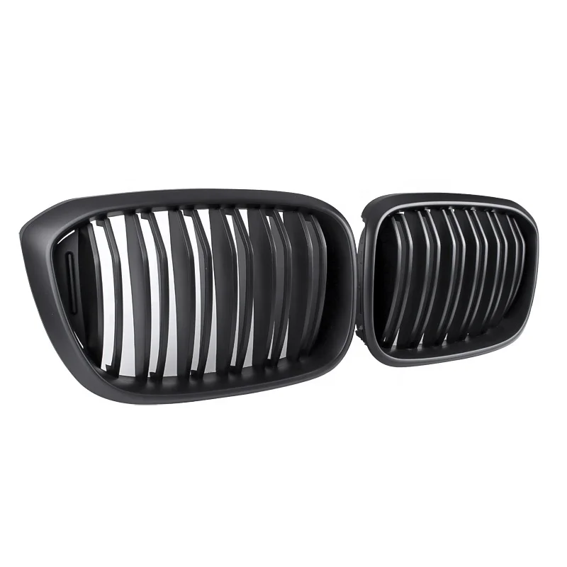 Matt black grill for BMW X3 X4 double slat line bumper grill radiator high quality grill for BMW G01 G02 2018-2020