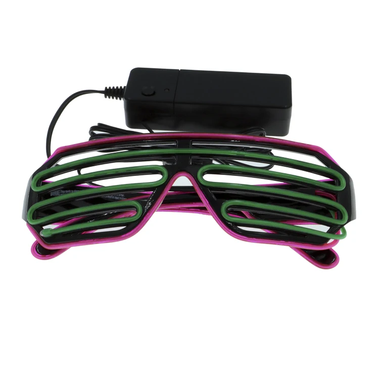 Light up El Wire Neon Rave Glasses Glow Flashing LED Sunglasses Costumes For Party, EDM, Halloween