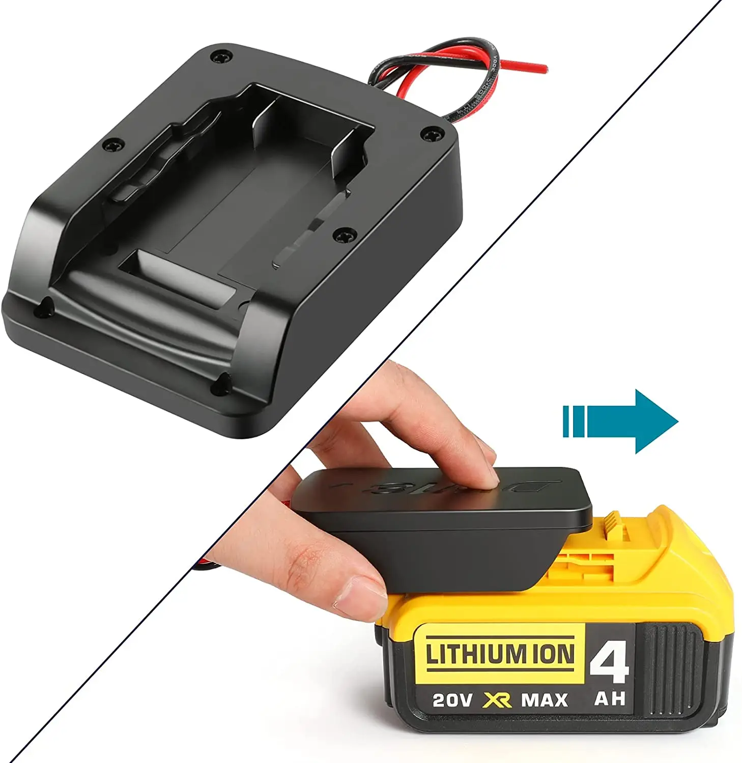 Battery Adapter for DeWALTs  20V DCB200 DCB203 DCB204 Max 18V dock power connector 14 gauge Connector battery holder