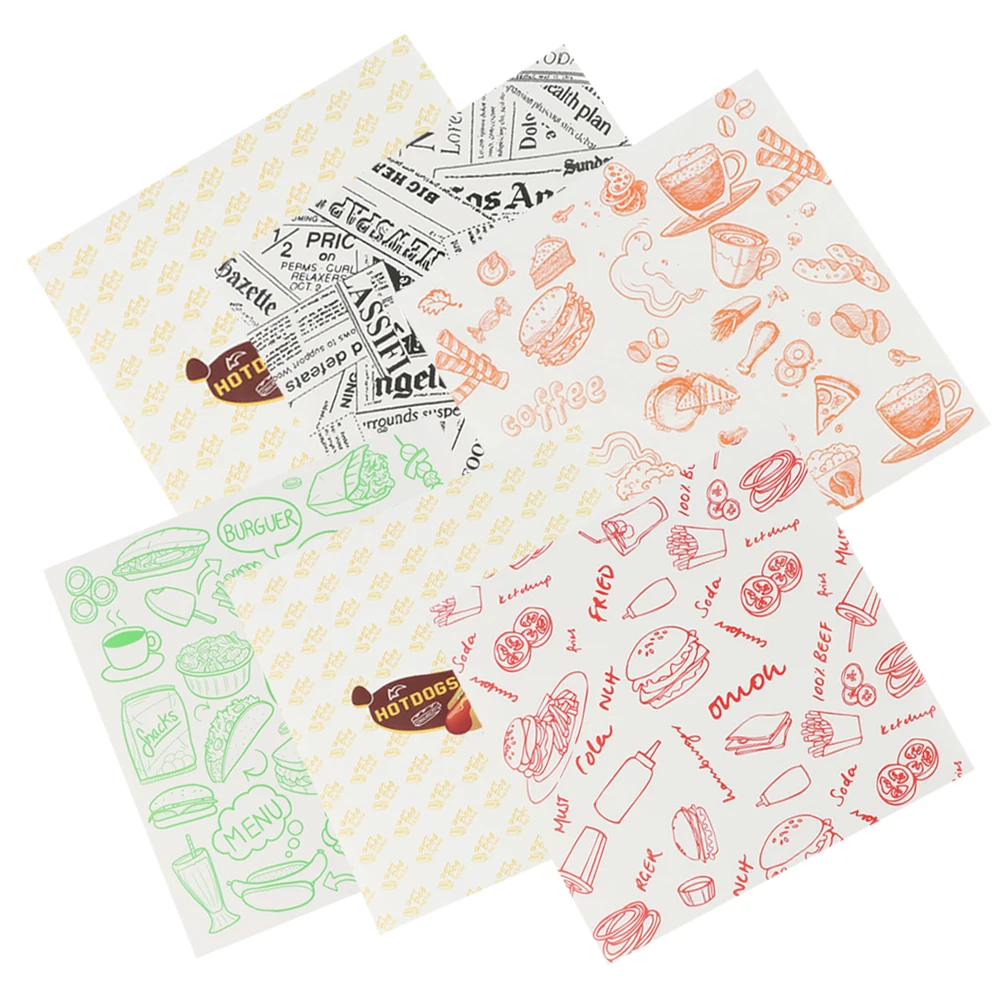 Food Grade Sandwich Paper Food Burger Wrapping Grease Proof Paper With Your Own Custom Logo